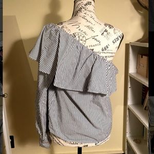 Cute black and white off shoulder blouse